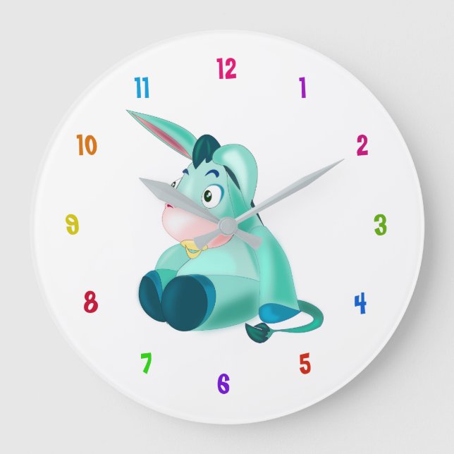 Horloge amusante avec Bébé Donkey - Personnalisabl (Recto)