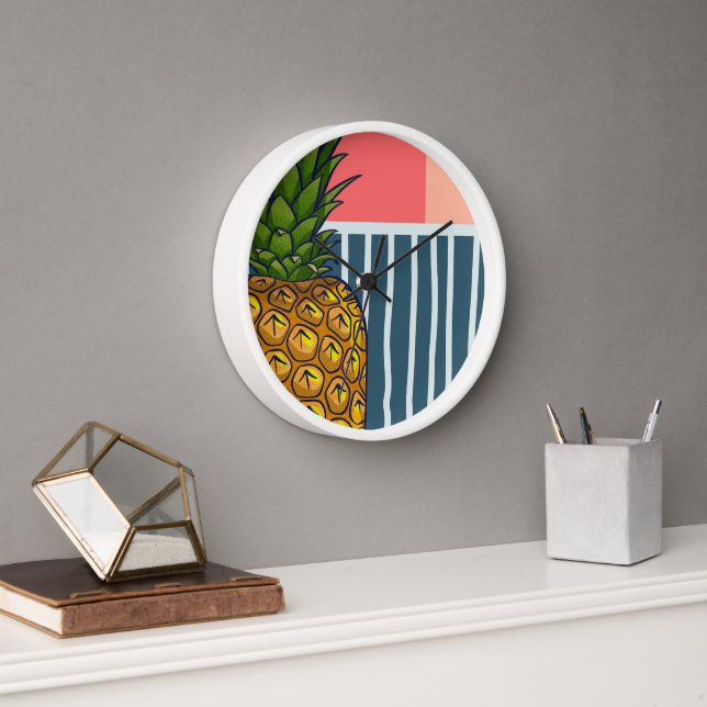 Horloge 'Ananas solitaire' | déco décalée (Bureau)