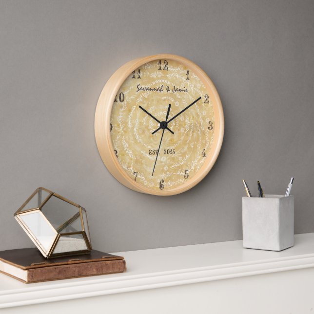 Horloge Ancien tourbillon Floral Rustique (Bureau)