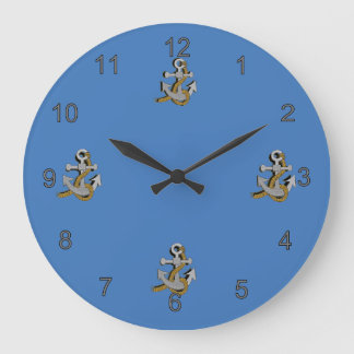 Horloge - Ancres grises avec cordes