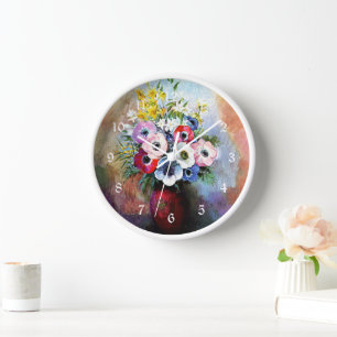 Horloge Anémones, peinture célèbre, par Odilon Redon