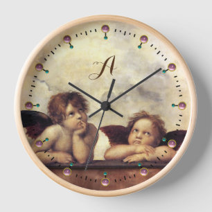 Horloge ANGES / Cherubs ailés, Nuages Raffaello Sanzio