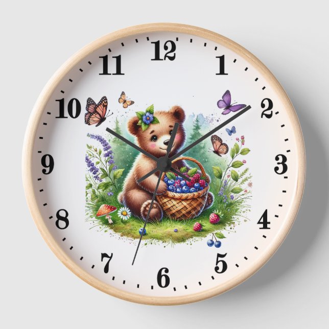 Horloge animal amoureux des ours mignons (Recto)