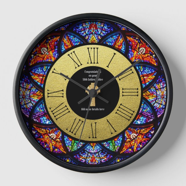 Horloge Anniversaire d'ordination de prêtre pasteur en ver (Recto)