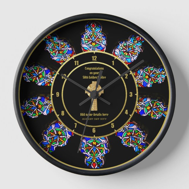 Horloge Anniversaire d'ordination de prêtre pasteur en ver (Recto)