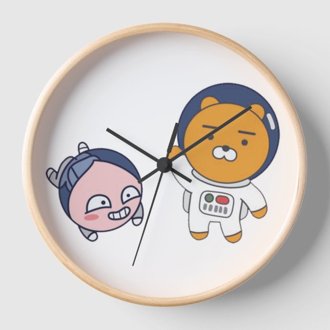 Horloge Apeach et Ryan dans l'espace (Recto)