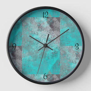Horloge Aqua Blue Turquoise et gris dévêtu