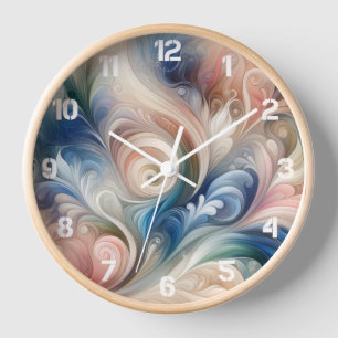 Horloge Aquarelle Imaginaire Floral Romantique Motif