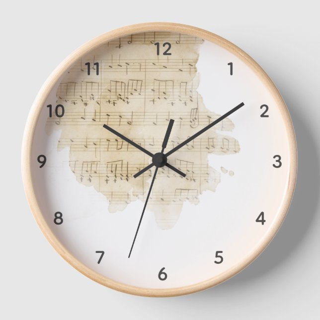 Horloge Aquarelle Partition Vintage (Recto)