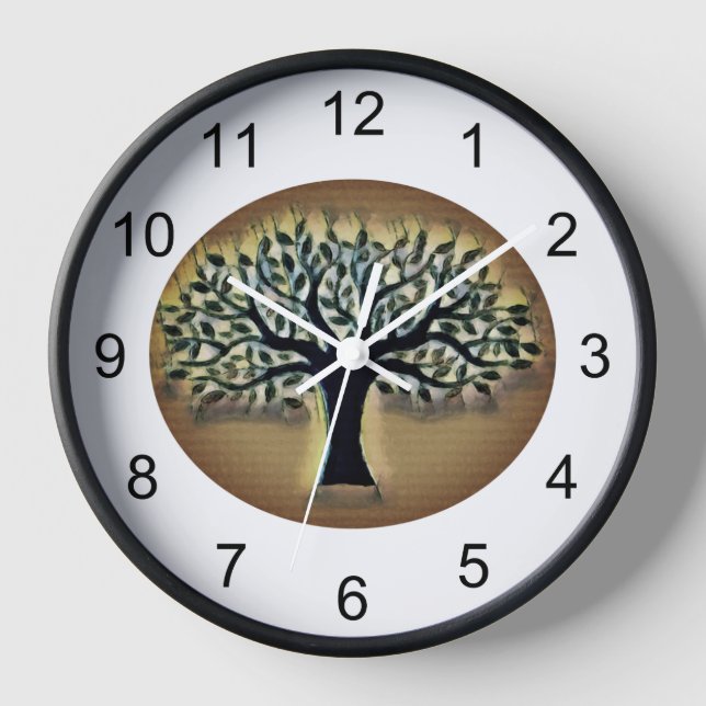 Horloge Arbre de vie Art Abstrait de la nature (Recto)