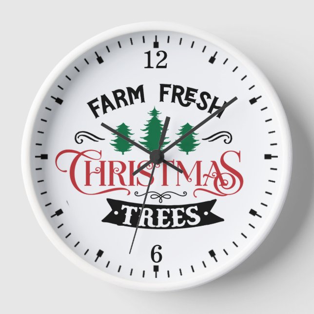 Horloge Arbres de Noël frais de ferme Design-54394 (Recto)