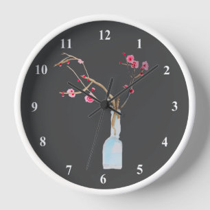 Horloge Ardoise en sakura cerise en fleurs