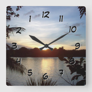 Horloge arrière - Coucher de soleil du Costa Rica