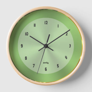 Horloge Arrière - plan vert clair avec une bordure de trai