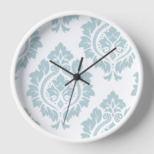 Horloge Art de Damas décoratif I Bleu oeuf de canard sur b