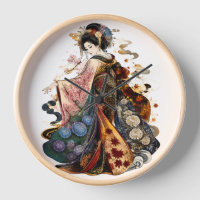 Art de Geisha japonaise | Kimono et fleurs saisonn