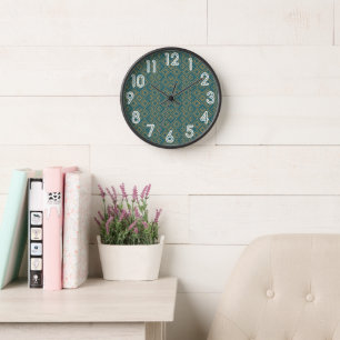 Horloge Art déco turquoise