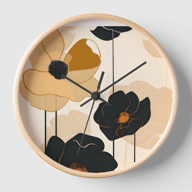 Horloge Art Floral Moderne Impression (Recto)