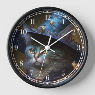 Horloge Art Imaginaire Chat Witch