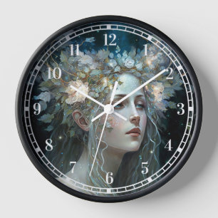 Horloge Art Imaginaire de déesse d'argent