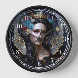 Horloge Art Imaginaire de la Reine-Ange foncé