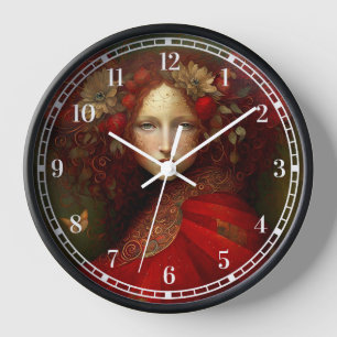 Horloge Art Imaginaire Fairy Rouge