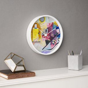 Horloge Art moderne Abstrait Kandinsky Jaune Rouge Bleu