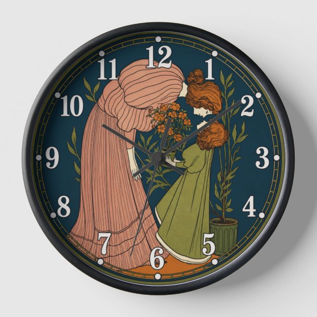 Horloge Art Nouveau Mère et Fille (Recto)