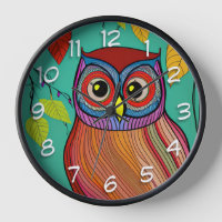 Art populaire abstrait de hibou coloré excentrique
