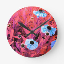 Horloge artistique avec fleurs