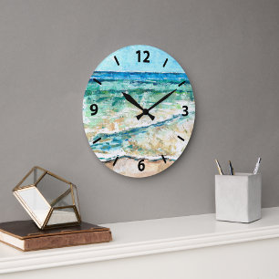 Horloge Artwork littoral Abstrait Beach