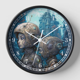 Horloge Astronaut Girls Surreal Science Fiction