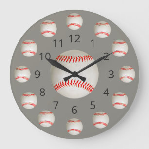 Horloge Atom de baseball avec nombre