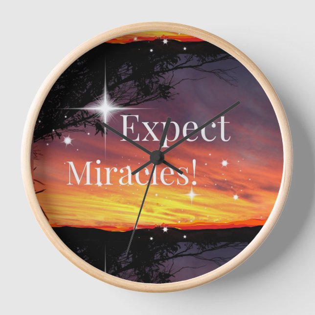 Horloge Attendez-vous à Miracles Sparkle Sunset Get Well B (Recto)