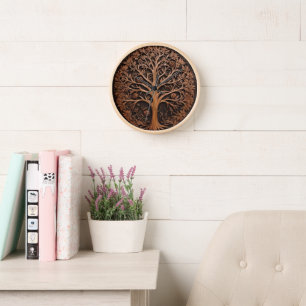 Horloge Australian Woodlands : impression sur bois d'arbre