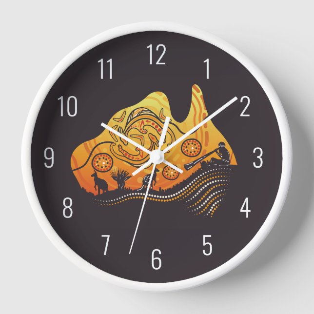 Horloge Australie Art aborigène (Recto)
