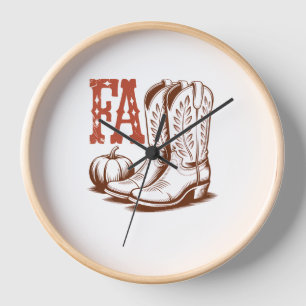 Horloge Automne Automne Cowgirl Citrouille
