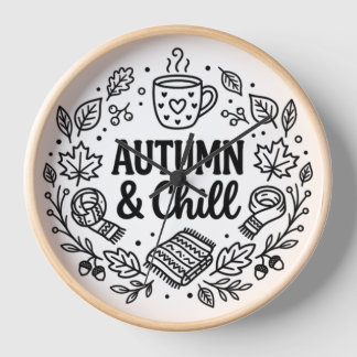 Horloge Automne & Détente | Lignage de lettre main Automne
