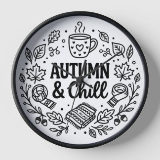 Horloge Automne & Détente | Lignage de lettre main Automne