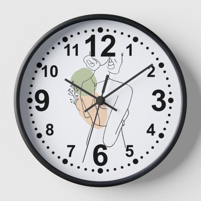Horloge avec design abstrait de femme et de nature (Recto)