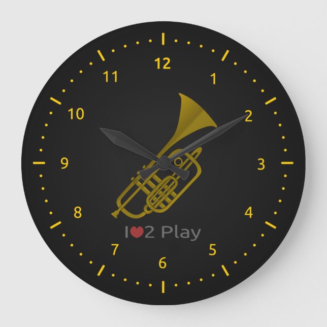 Horloge avec illustration d'une trompette (Recto)
