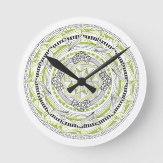 Horloge avec Mandala originale Inspiré Design Vert