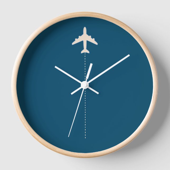 Horloge avion de voyage avec la ligne pointillée (Recto)
