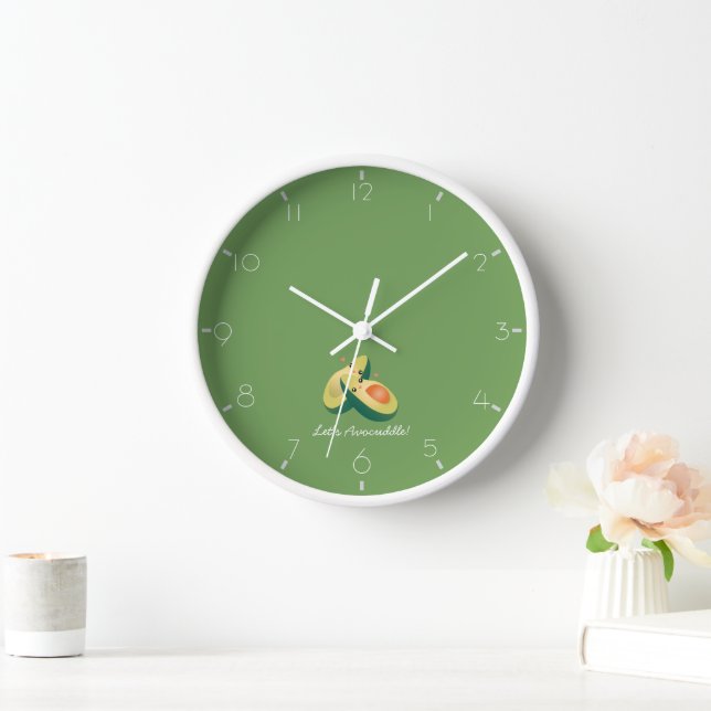 Horloge Avocuddle Funny mignon Avocados Humour de jeu de m (Maison)
