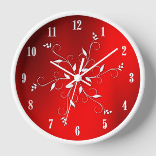 Horloge Awesome rouge blanc chiffres Accent