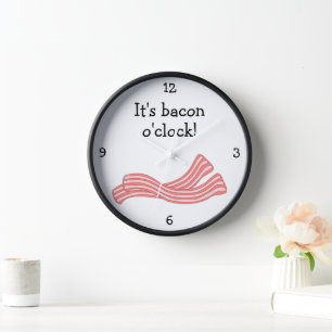 Horloge Bacon O'Clock amusant graphique alimentaire