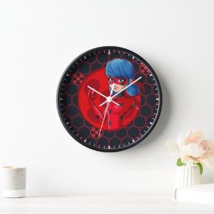 Horloge Badge rouge Ladybug
