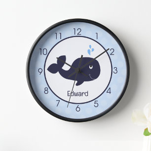 Horloge Baleine Bleue Océan Nautique Nourriture murale pou
