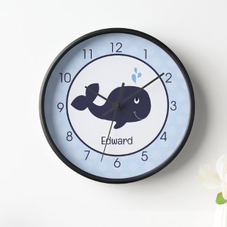 Horloge Baleine Bleue Océan Nautique Nourriture murale pou