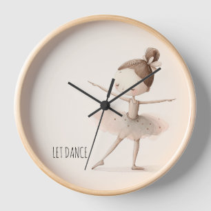 Horloge Ballerina Ballet Laisser danser Aquarelle